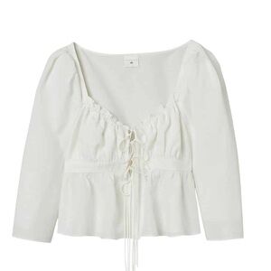 Brock collection x H&M white tie front top M